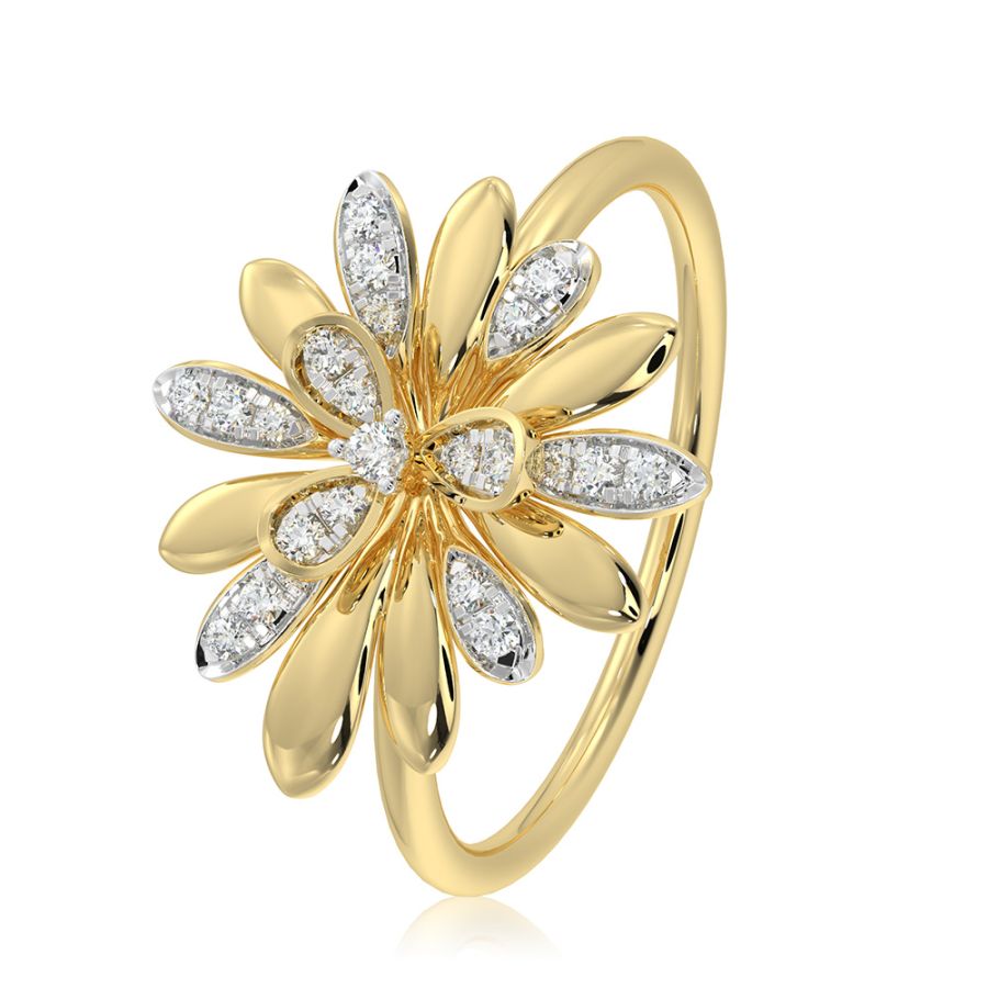 Bold Floral 9Kt Yellow Gold Ring
