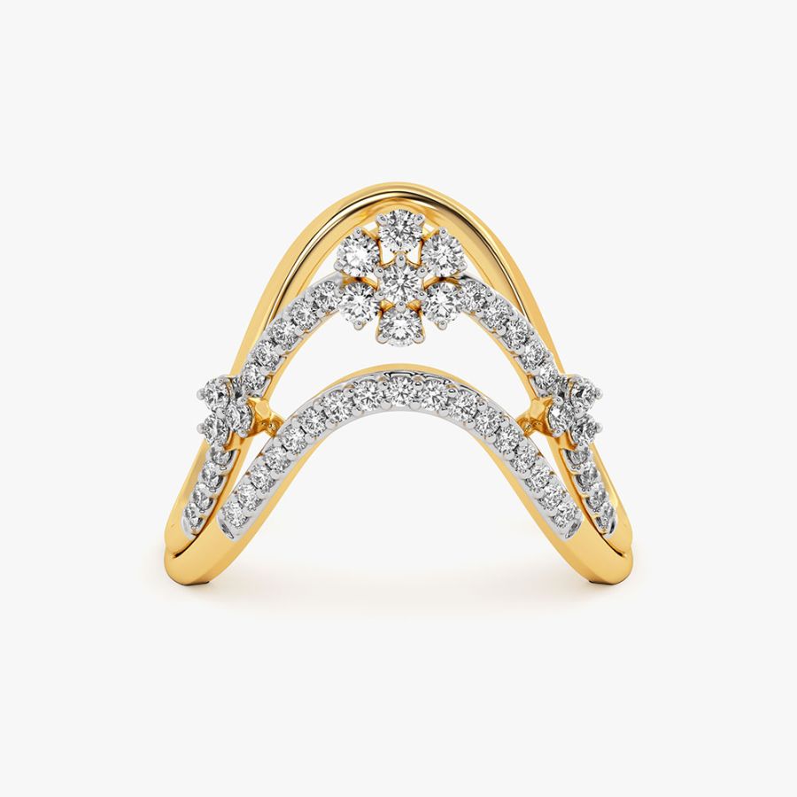Everyday Floral Yellow Gold Diamond Ring
