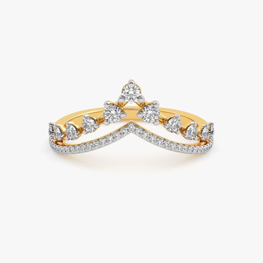 Minimal and Sleek Yellow Gold Diamond Ring