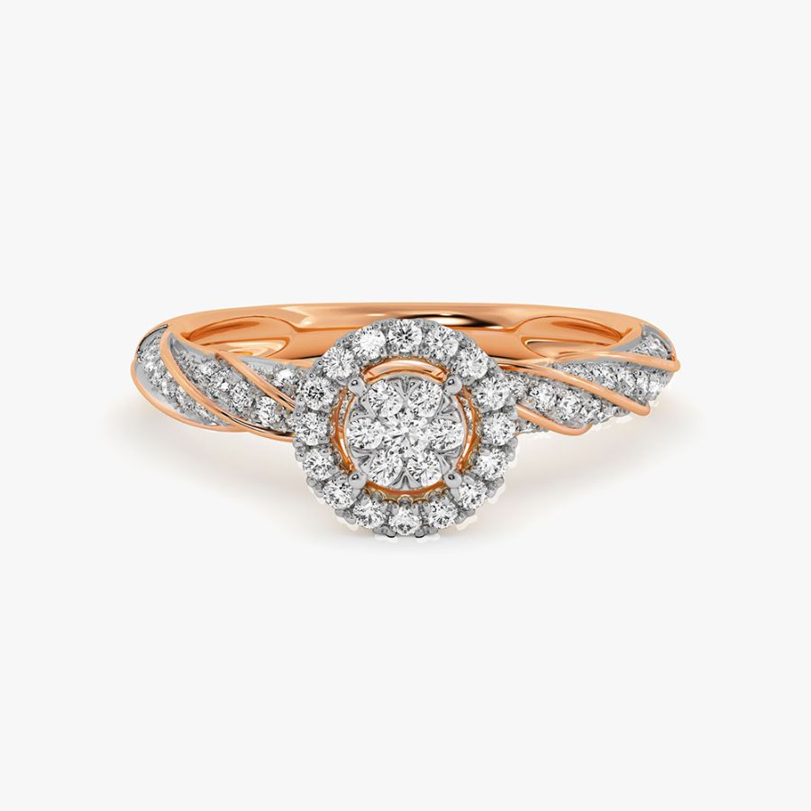 Geometric Statement Yellow Gold Diamond Ring