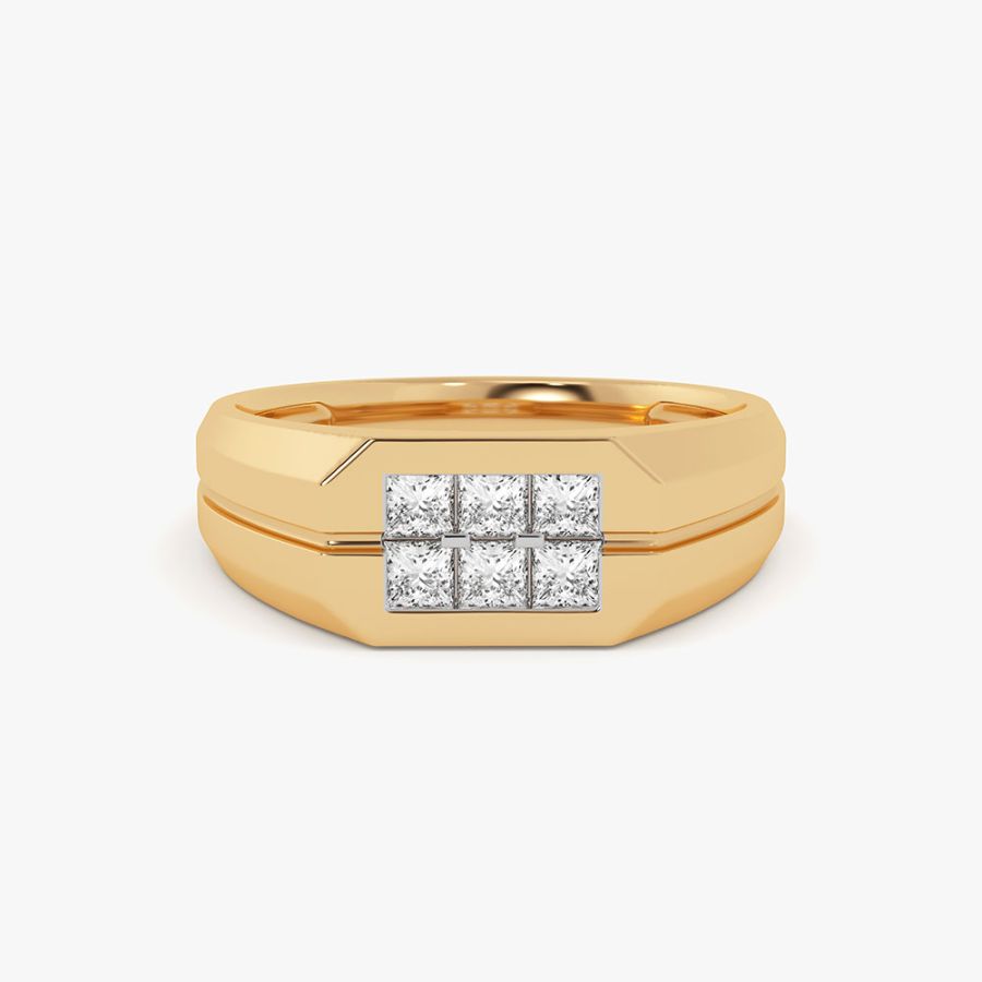 Everyday Elegance 14Kt Yellow Gold Diamond Ring for Men