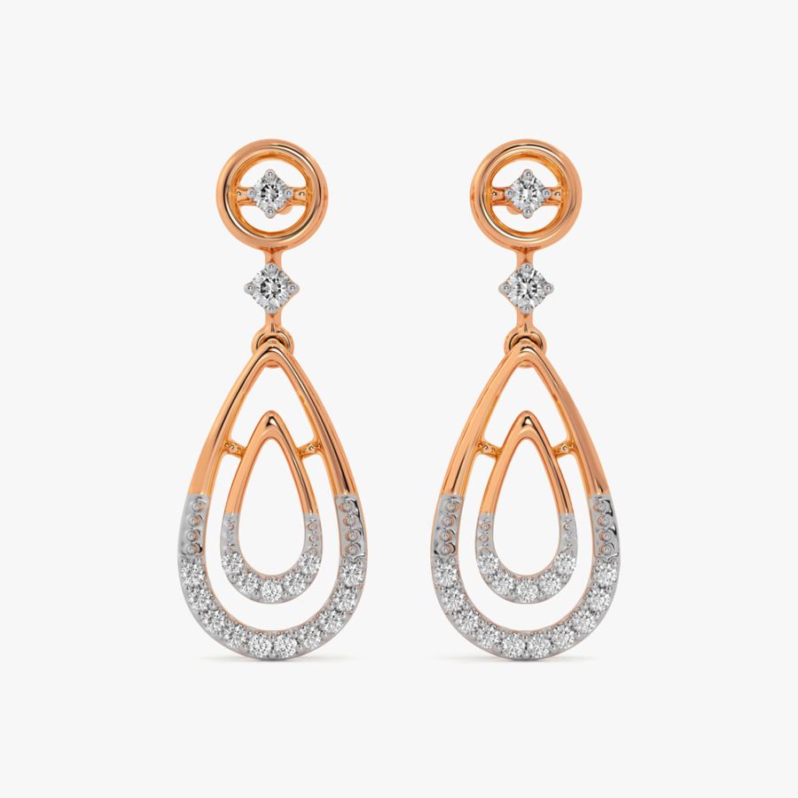 Enchanting Diamond and Rose Gold Earrings