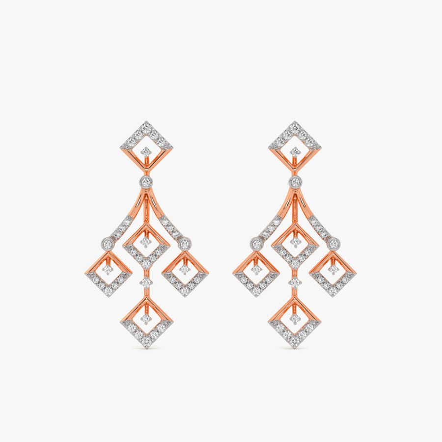 Gemstone Studded Diamond Earrings