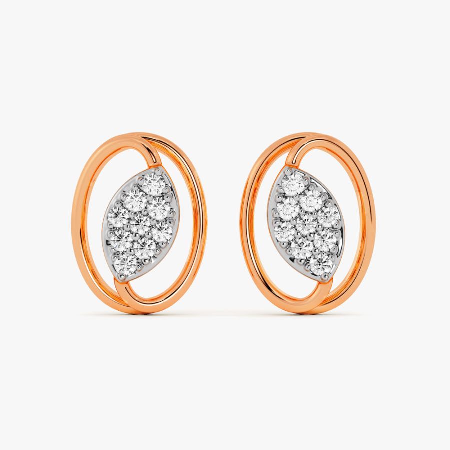 Timeless Geometric Diamond Rose Earring