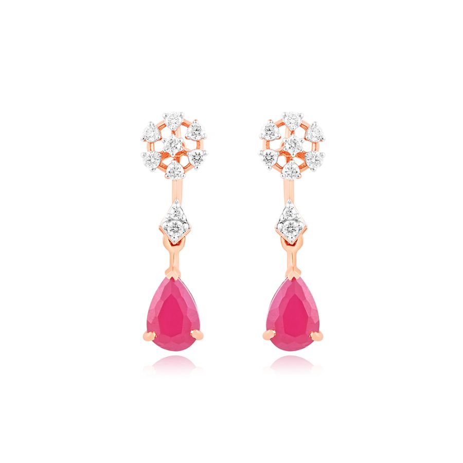Exquisite Floral Diamond Rose Earring