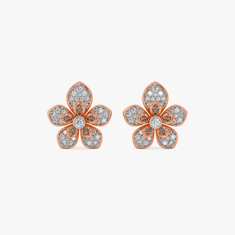 Eclectic Floral Diamond Studs