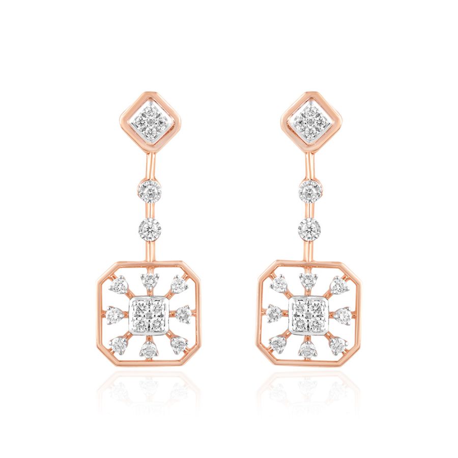 Geometric Dazzle Diamond Earrings