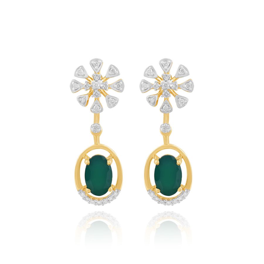 Graceful Diamond Floral Earrings