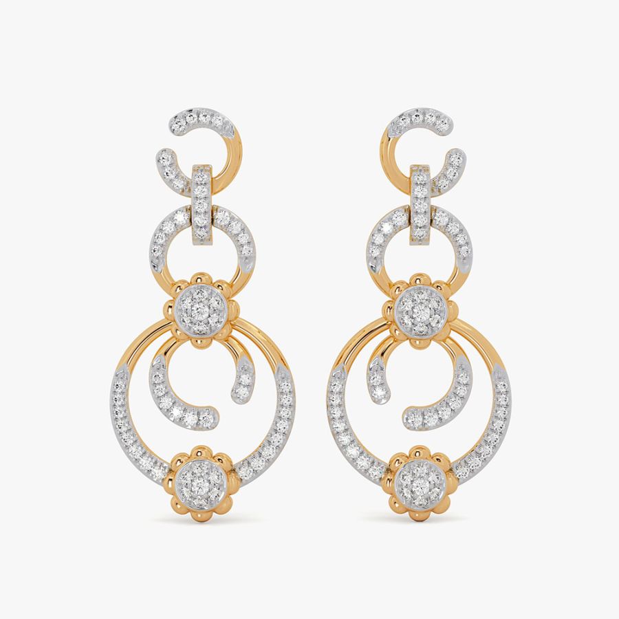 Enchanting Cosmos 14KT Diamond Drop Earrings