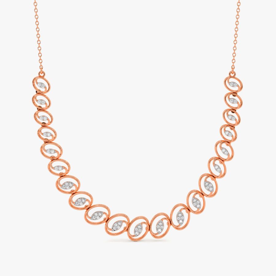 Radiant Geometric Diamond Rose Necklace