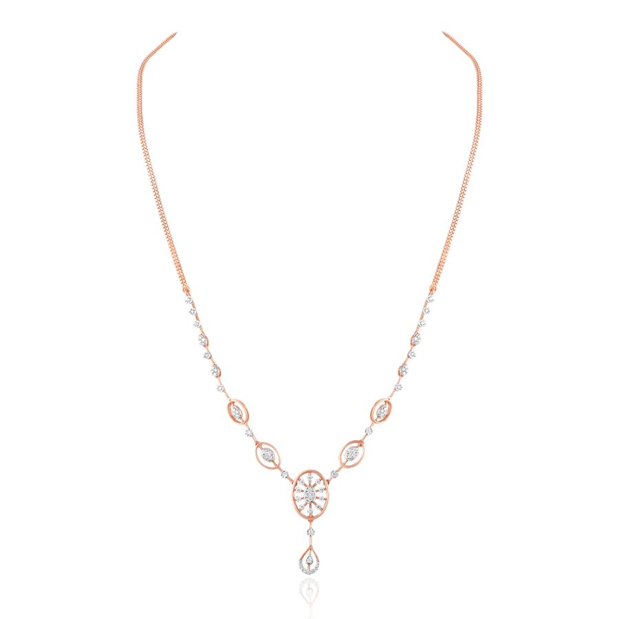 Diamond Oval Drop Necklace