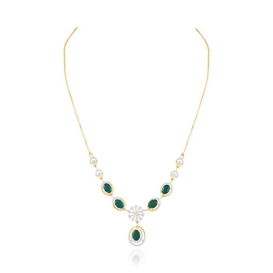 Graceful Diamond Floral Necklace