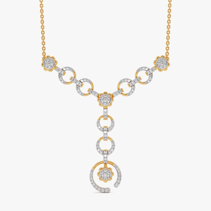 Glamorous Cosmos 14KT Diamond Y Necklace