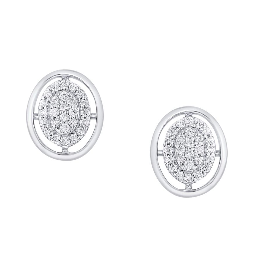 Oval Platinum Studs