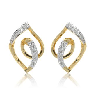 Graceful 9KT Yellow Gold Diamond Earrings