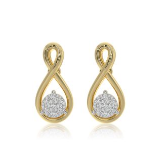 Infinity 9KT Yellow Gold Diamond Earrings