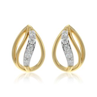 Graceful 9KT Yellow Gold Diamond Earrings