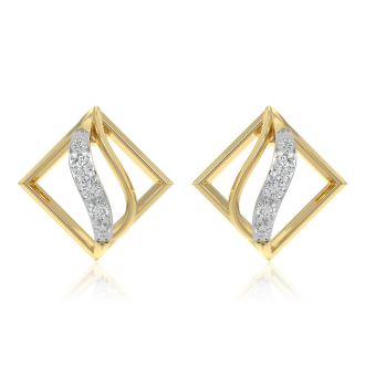 Modern Everyday 9KT Yellow Gold Diamond Earrings
