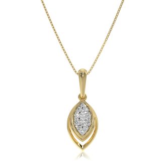 Everyday Leaf Drop 9KT Yellow Gold Diamond Pendant