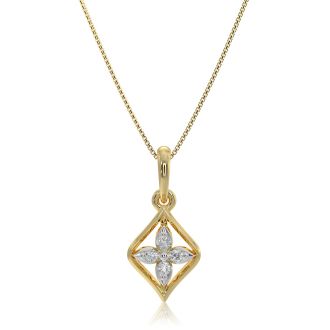 Modern Clean 9KT Yellow Gold Diamond Pendant