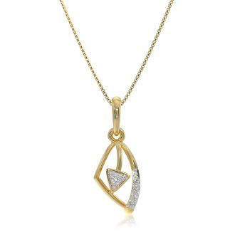 Modern Clean 9KT Yellow Gold Diamond Pendant