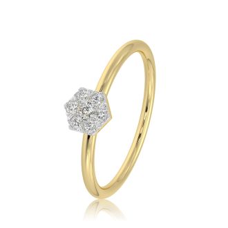 Delicate Sparkle 9KT Yellow Gold Diamond Ring