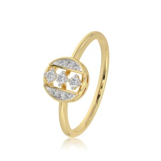 Sparkling Circle 9KT Yellow Gold Diamond Ring