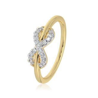 Infinity 9KT Yellow Gold Diamond Ring