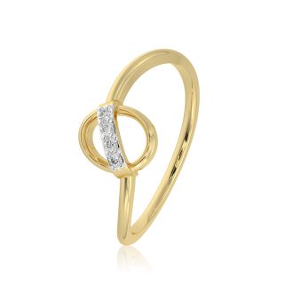 Fluid Loop 9KT Yellow Gold Diamond Ring