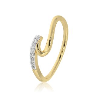 Elegant Swirl 9KT Yellow Gold Diamond Ring