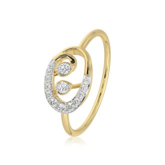 Sleek Brilliant 9KT Yellow Gold Diamond Ring