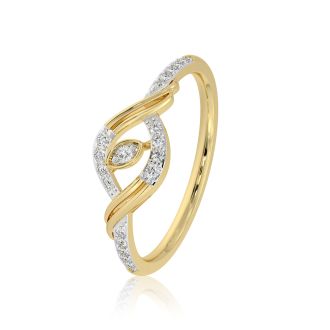 Everyday Leaf 9KT Yellow Gold Diamond Ring
