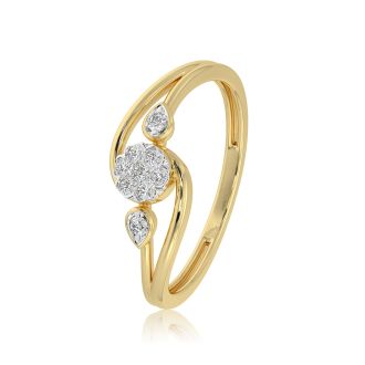 Sleek and Versatile 9KT Yellow Gold Diamond Ring