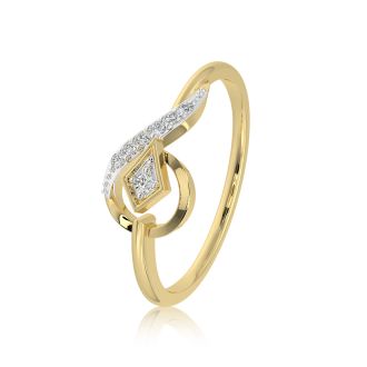 Paisley Curve 9KT Yellow Gold Diamond Ring