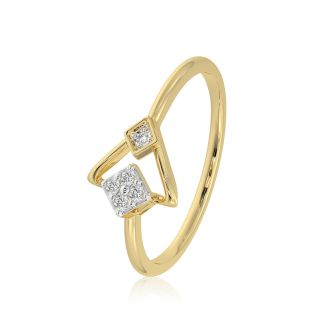 Sleek 9KT Yellow Gold Diamond Ring