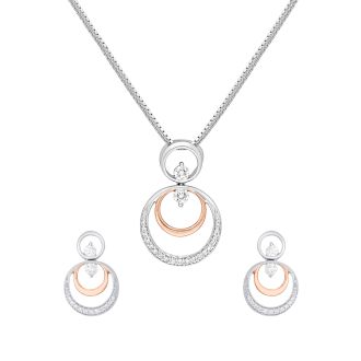 Circle Of Love Platinum Diamond Pendant Set