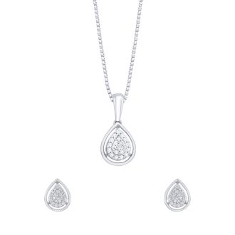 Drop Design Diamond Platinum Set