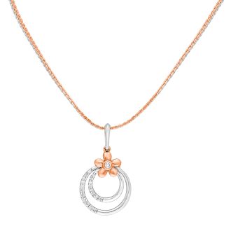 Platinum Dazzling Diamond Floral Pendant Set