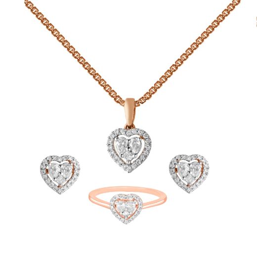Delicate Heart Design Jewellery Set