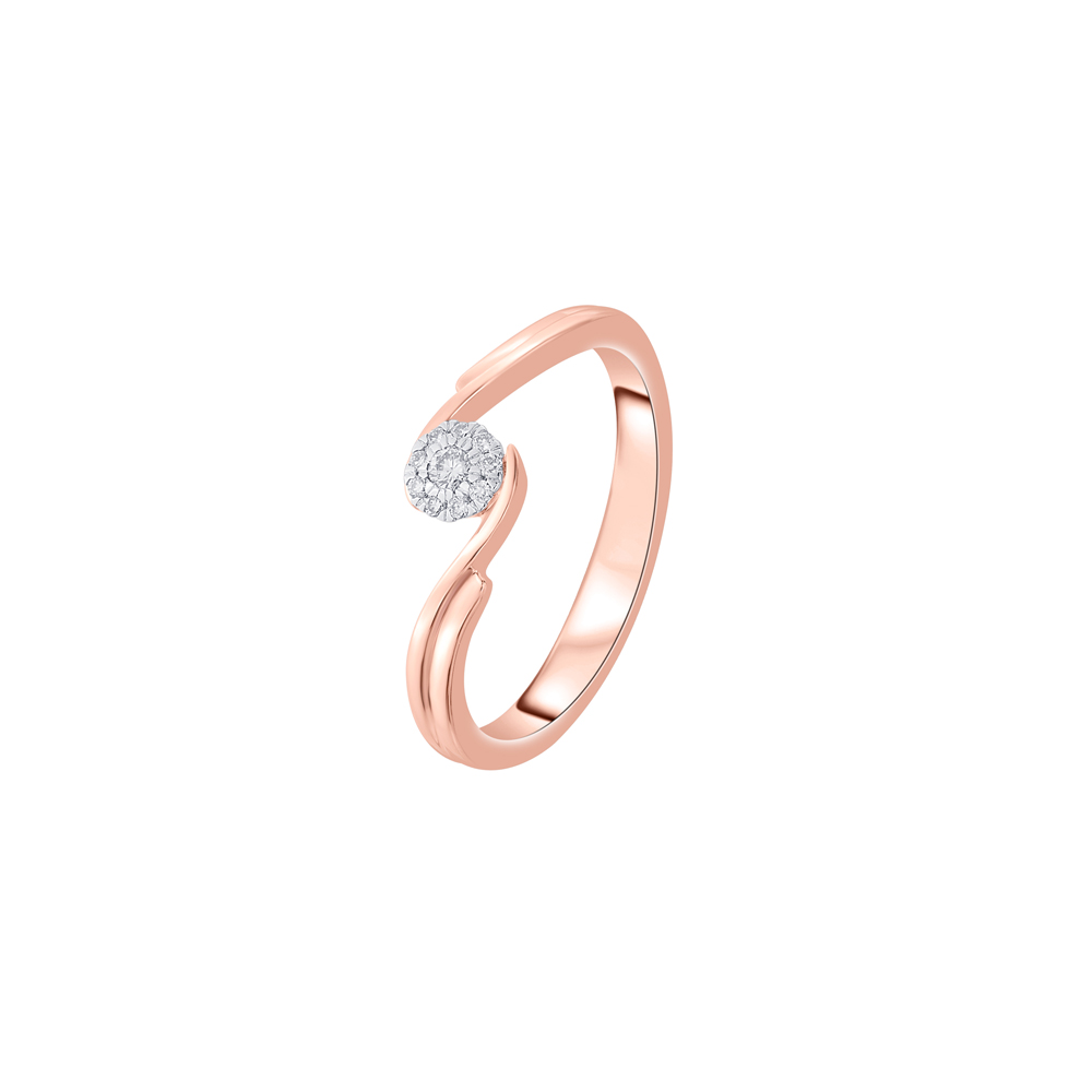 Dainty Rose Gold And Diamond Finger Ring