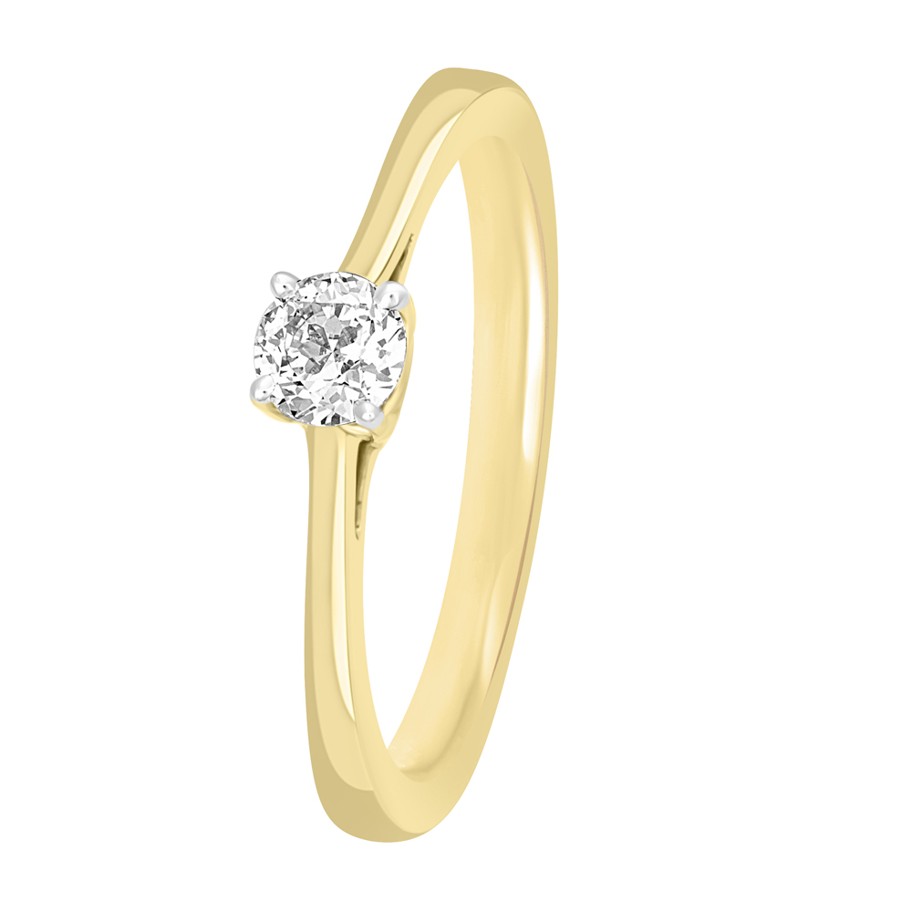 Subtle Diamond and Gold Crown Star Finger Ring