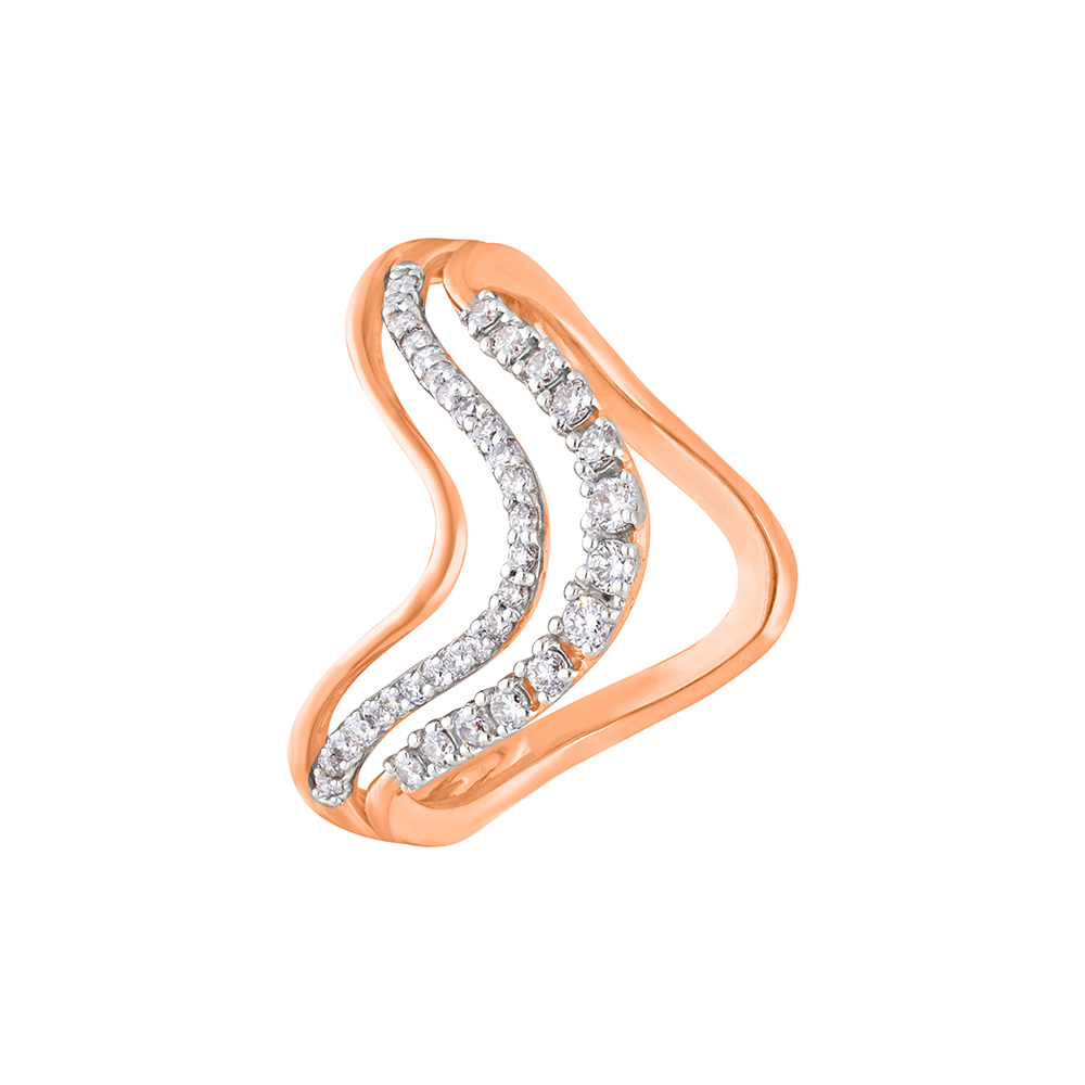 Wave Design Diamond Ring by ORRA