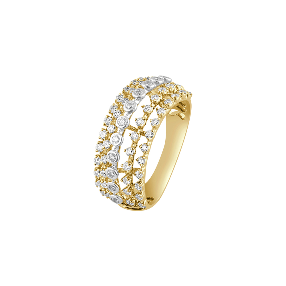 Elaborate Diamond Finger Ring in 18KT Rose Gold
