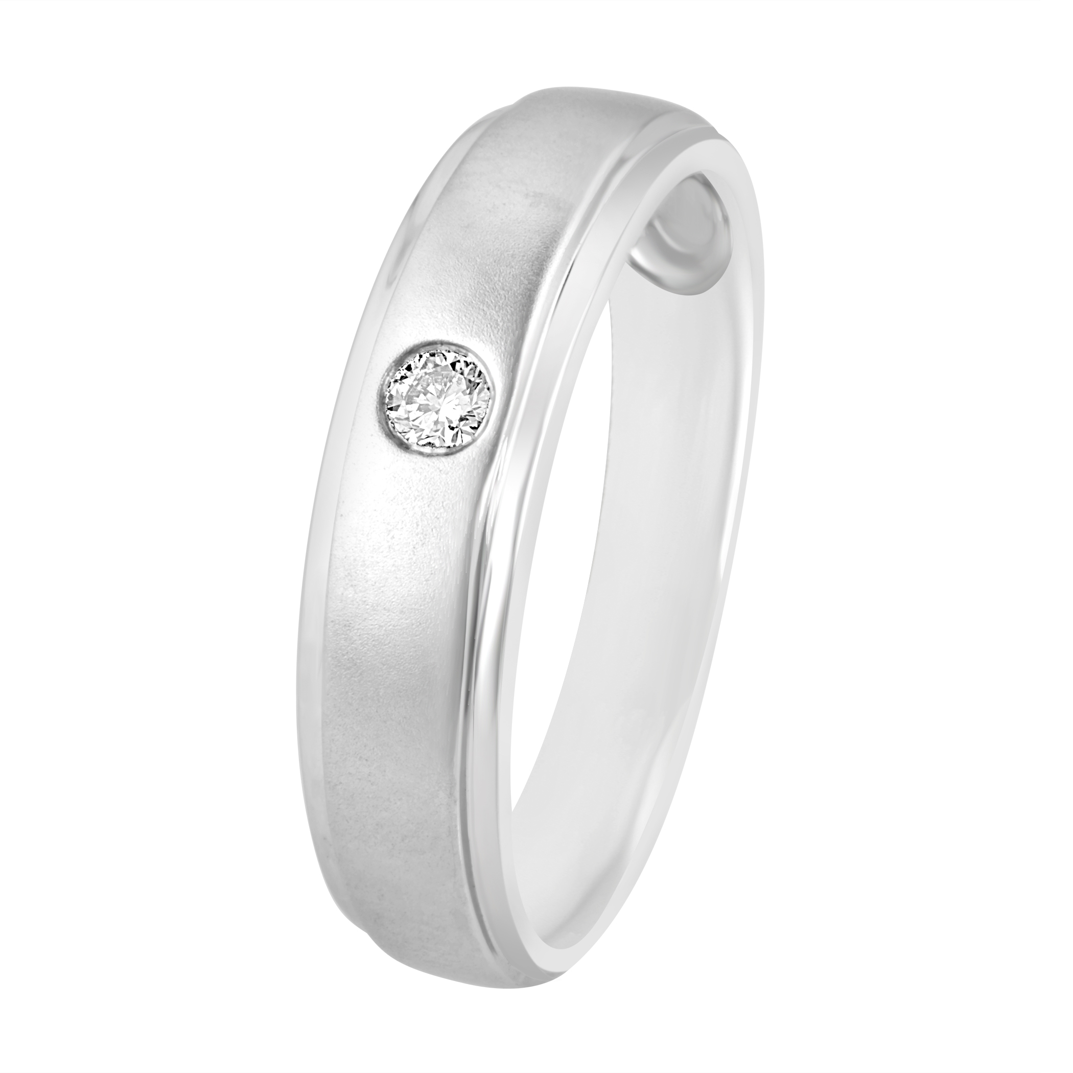 Glossy Diamond and Platinum Ring For Men by ORRA
